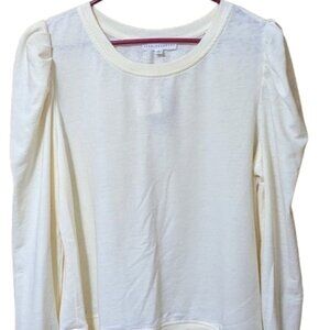 Jane and Delancey Cream Sweater with Puffed Shoulders Size XL NWT
